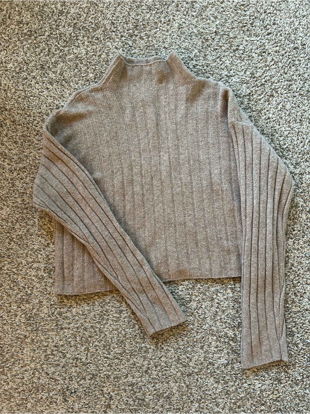 Universal Thread Ribbed Mock Neck Sweater - Taupe